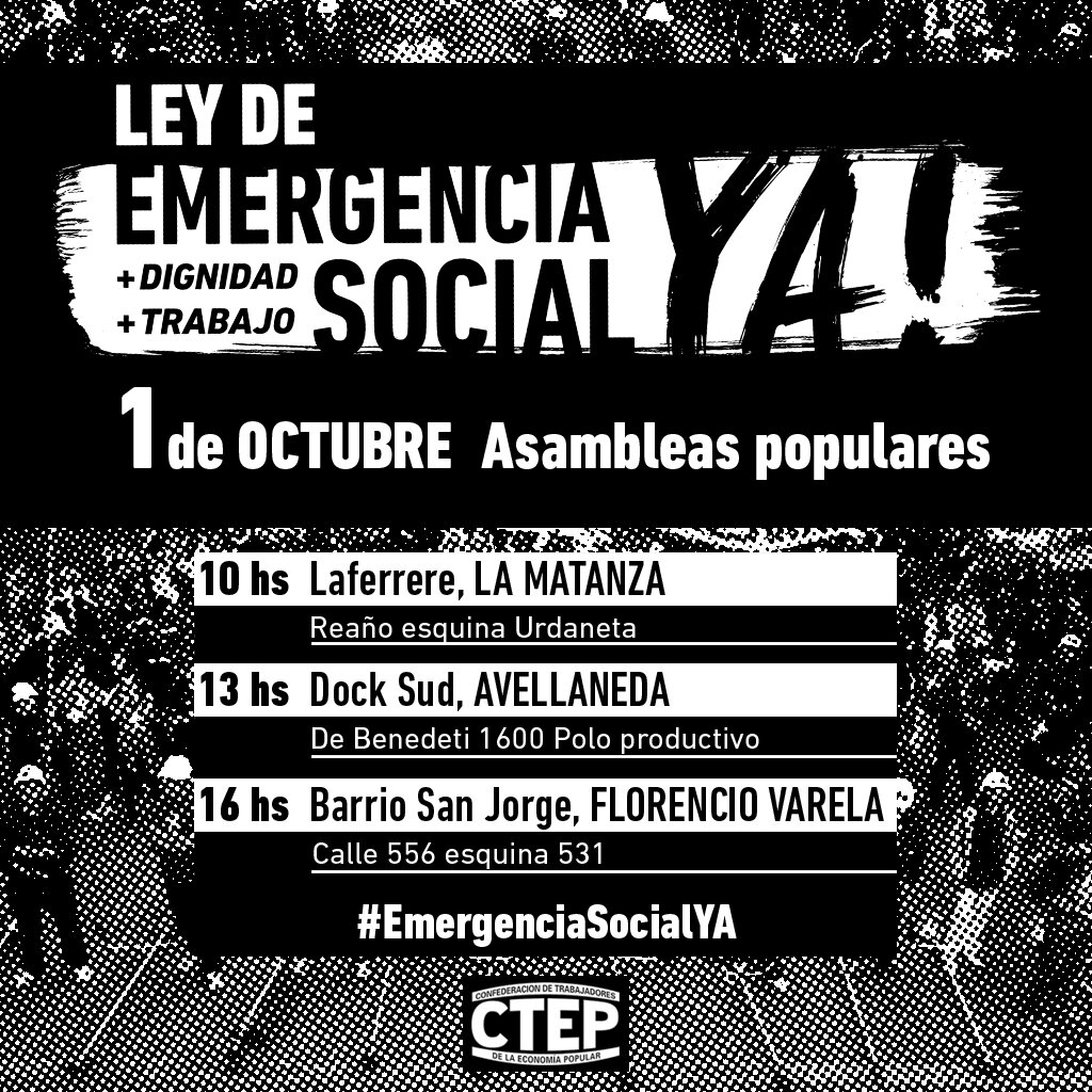 Campaña Por La Ley De Emergencia Social Ctep Argentina