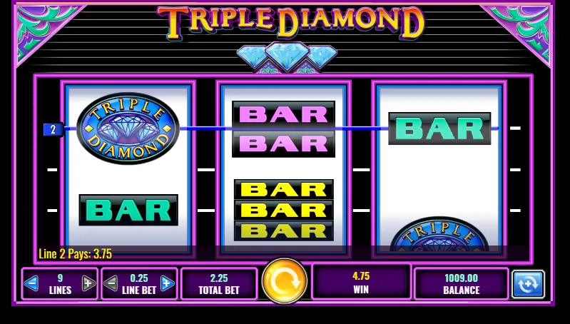triple diamond slot tablero
