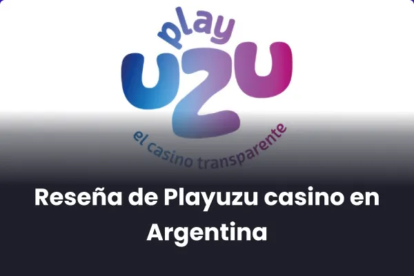 Captura de pantalla de la interfaz de Playuzu Casino mostrando tragamonedas y bonos