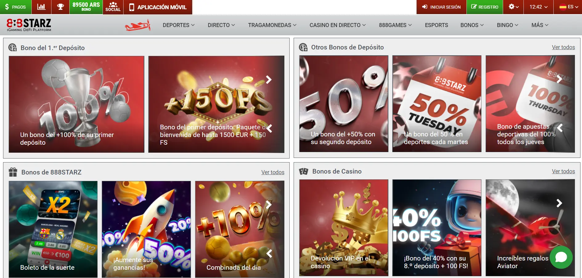 Bonos en 888Starz